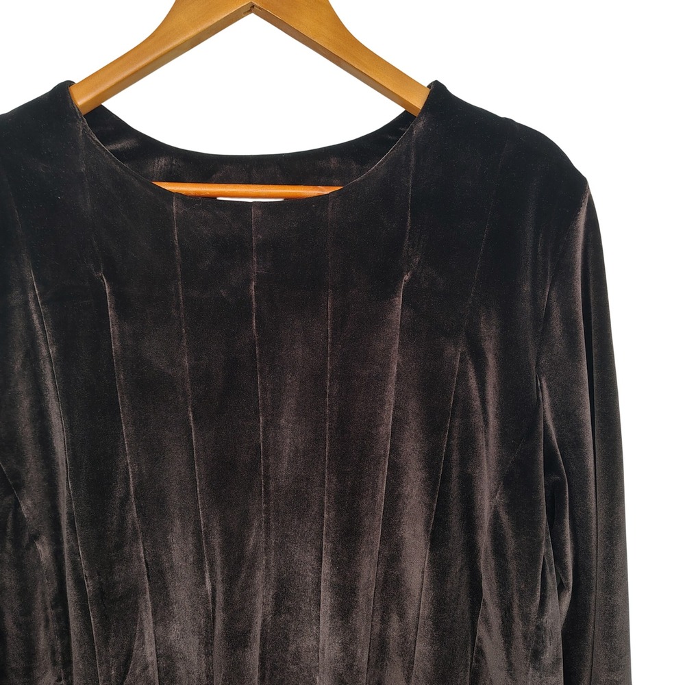 Soft Surroundings Brown Velvet Tunic Women 3X Long Sleeve Whimsigoth Fall